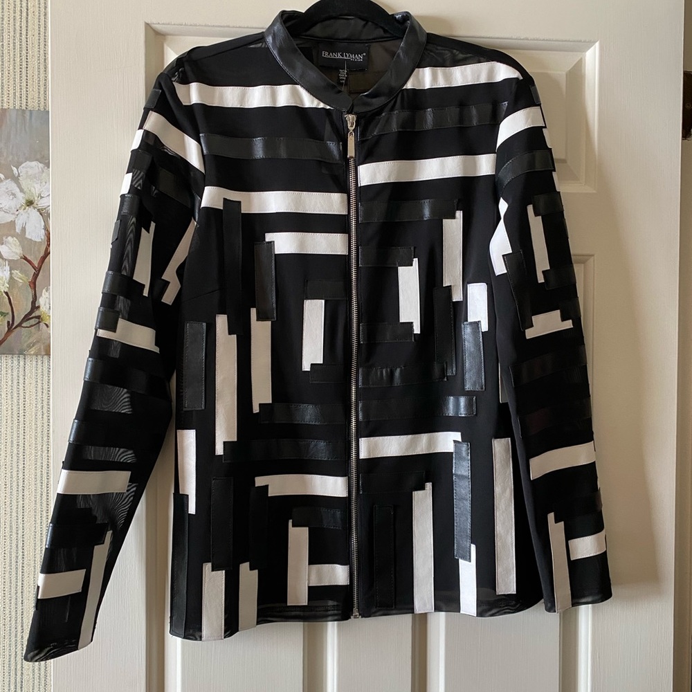 Frank Lyman mesh and pleather jacket size L